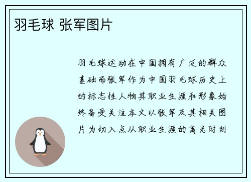 羽毛球 张军图片